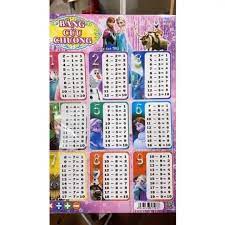 Bảng cửu chương nhân, chia, cộng, trừ, giấy dày dặn ép bóng