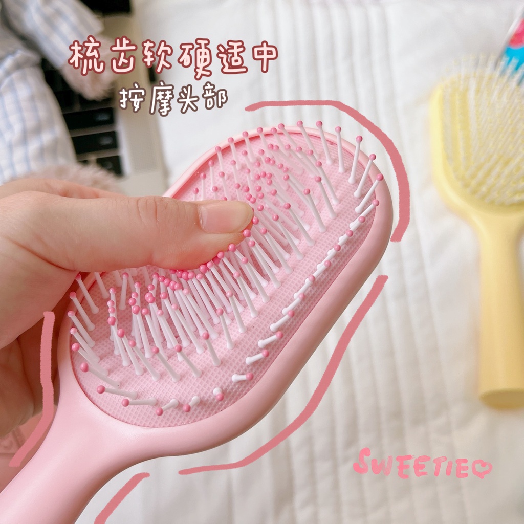 MVP2637 LƯỢC CHẢI TÓC MÀU PASTEL, LƯỢC GỠ RỐI NHIỀU MÀU DỄ THƯƠNG