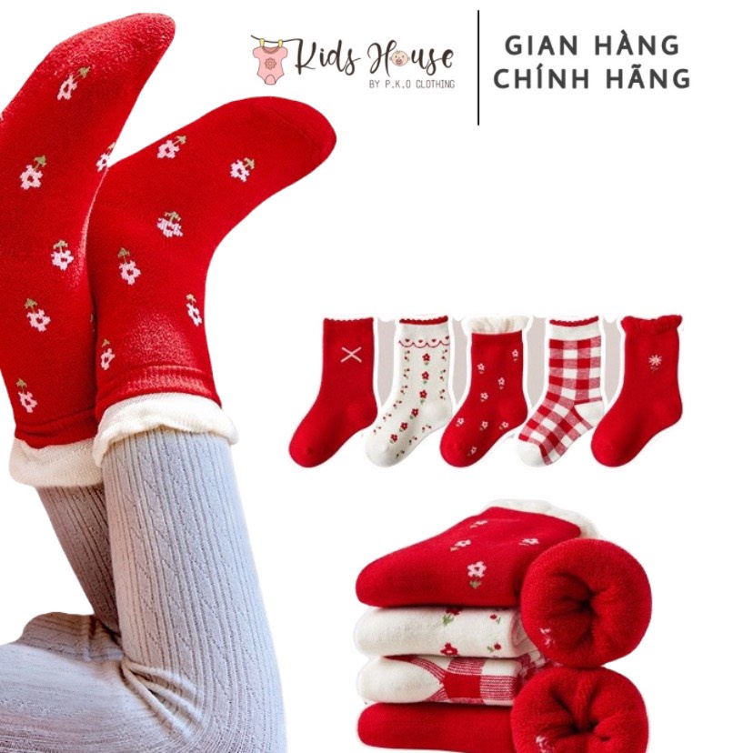 Bộ 5 đôi tất, vớ cotton Hàn dễ thương cho bé 0-8 tuổi