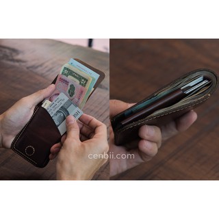 Ví bóp mini, ví da, màu đỏ