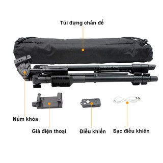 Chân máy ảnh và điện thoại Yunteng VCT-5208RM-model 2022 -Chính hãng