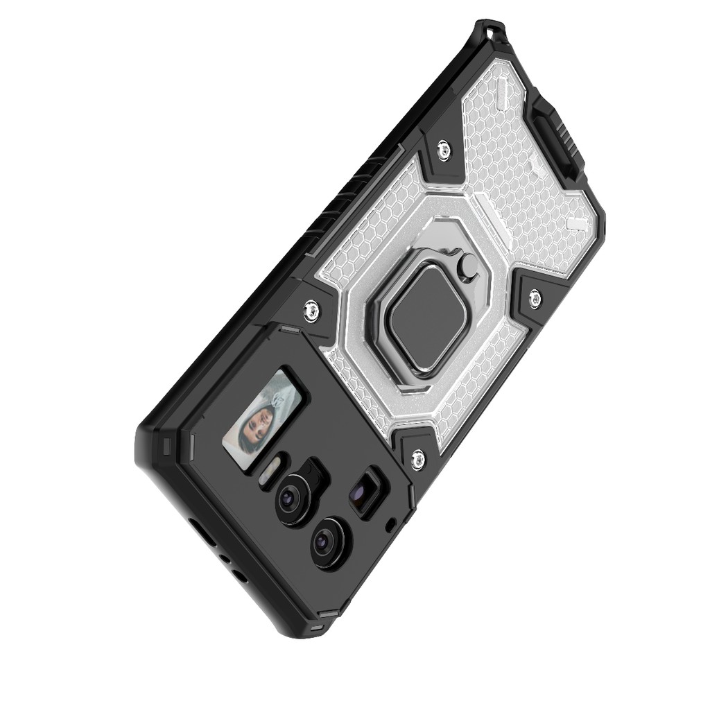Ốp lưng Xiaomi Mi 11 Ultra / Mi Mix 4 chống sốc tổ Ong nhẫn Iring không gian mới giá đỡ xem phim