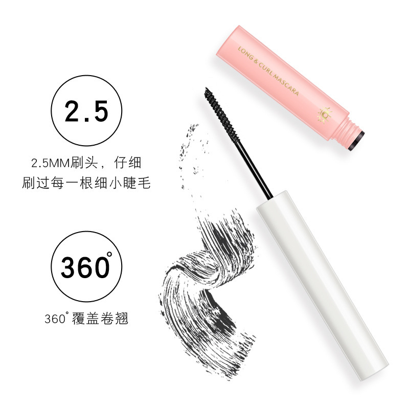 Mascara Kiss Beauty đầu mỏng chuốt mi cong và dài thiết kế vỏ màu hồng | BigBuy360 - bigbuy360.vn