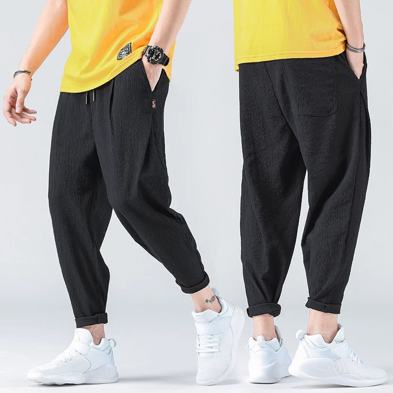 Quần Harem Lụa Mỏng Dáng Rộng Nhanh Khô Thời Trang Mùa Hè Cho Nam Giới