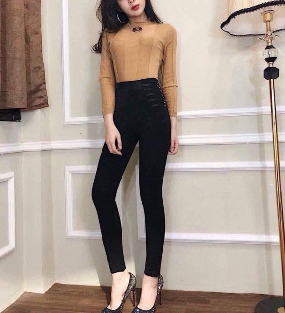 Quần Legging Nữ Cạp Cao Bản to { Chất Umi Hàn Quốc Loại 1 } Quần Legging nữ Aoki Tôn Dáng Chất Dày Dặn Mềm Mịn Co giãn