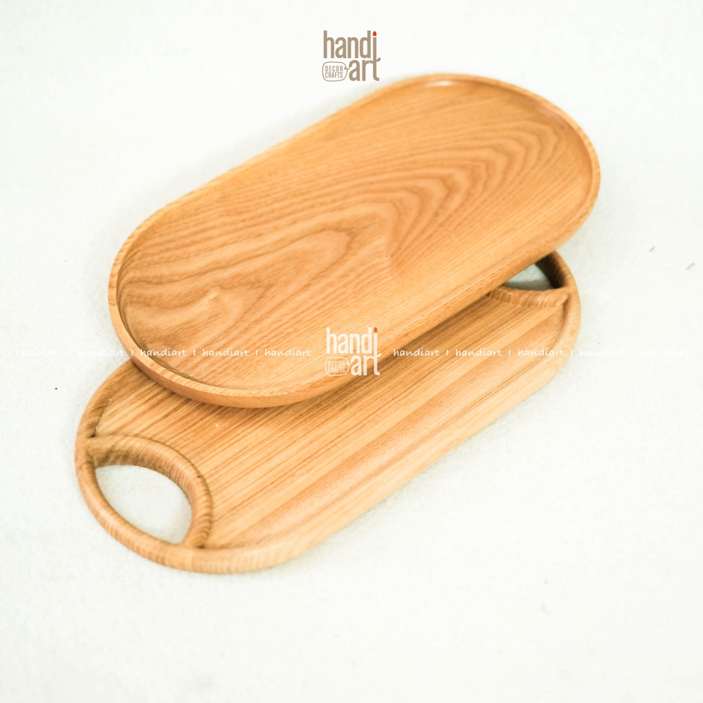 Khay gỗ oval - oval wooden tray