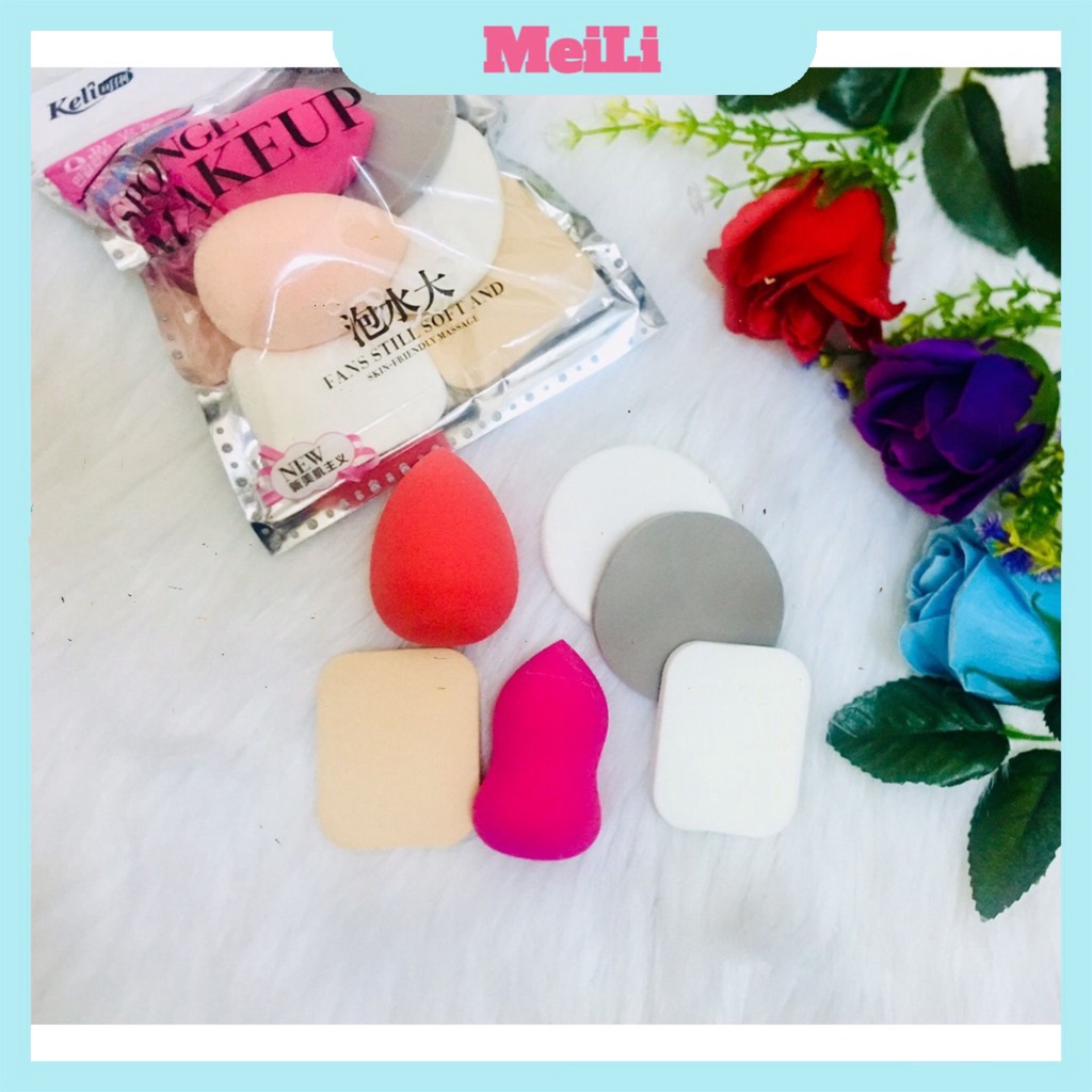 BÔNG MÚT TRANG ĐIỂM KELI BỊCH 6 MIẾNG (tuyển sỉ).