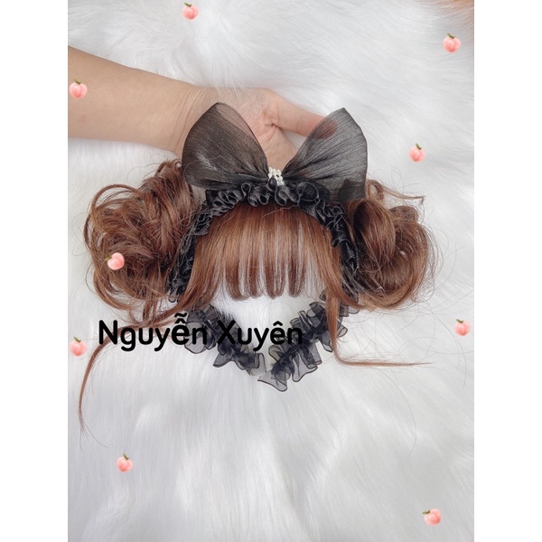 Bờm/ cài tóc giả xoăn cho bé gái