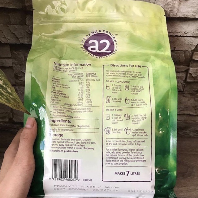 Sữa A2 ÚC 1kg