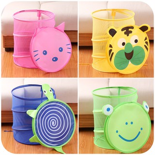 ★Hộp Đựng Đồ Dùng Thiết Yếu Tiện Dụng★Giỏ Đựng Quần Áo Dơ Có Nắp Đậy Có Thể Gấp Gọn Tiện Dụng Họa Tiết Hoạt Hình