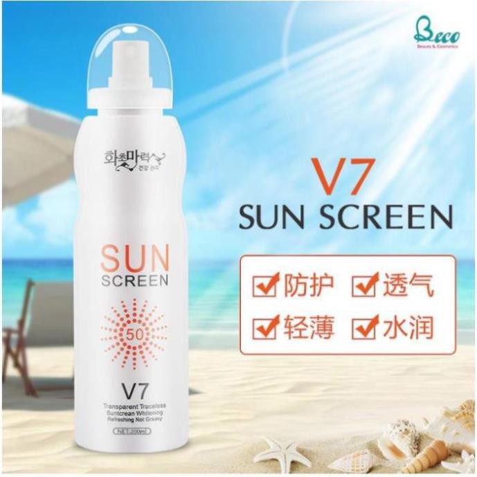 [FREE SHIP-XẢ KHO] Kem chống nắng toàn thân dưỡng trắng da dạng xịt SUN SCREEN V7 Hàn Quốc