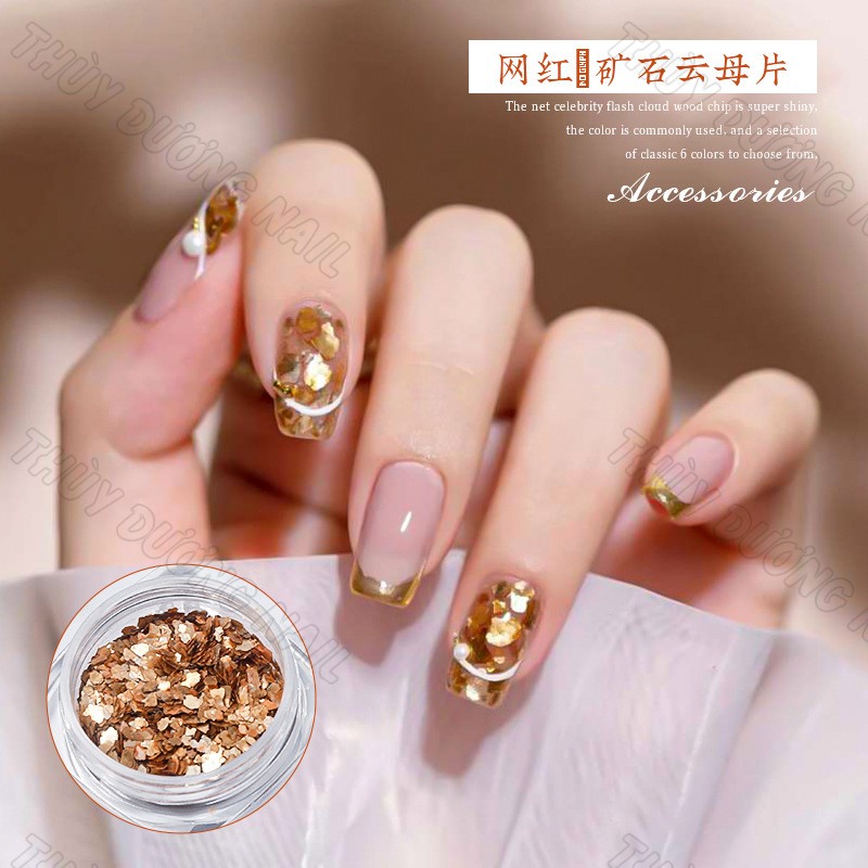Set xà cừ vảy cá 6 màu ẩn gel, trang trí móng, chuyên dùng làm nail