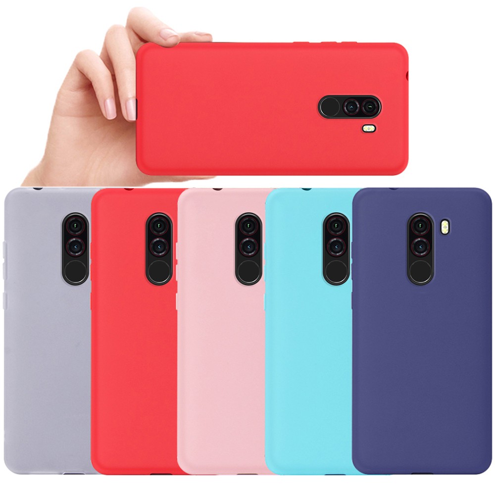 Ốp điện thoại mềm cao cấp màu trơn cho Xiaomi Poco F1 Mi8 Se Redmi Note 5 6pro Note 4x