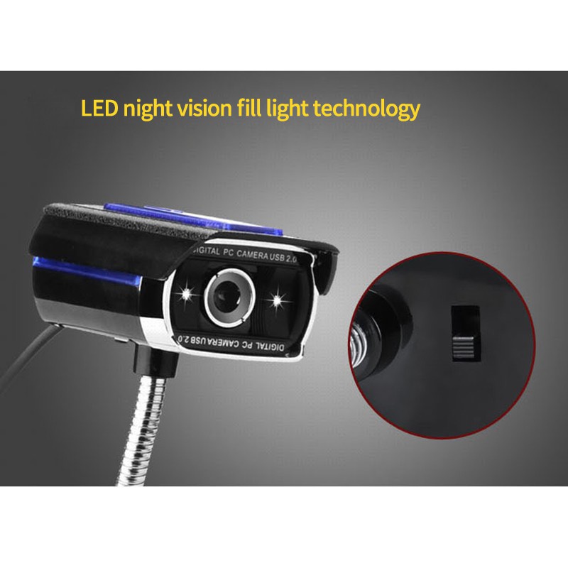 Webcam Usb 1080p Hd Có Đèn Led Và Micro Hỗ Trợ Quay Video Ban Đêm Cho Máy Tính | BigBuy360 - bigbuy360.vn