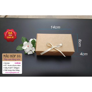 50 cái - Hộp giấy kraft đựng quà tặng mini trang sức mỹ phẩm quà lưu niệm - Hộp số 10