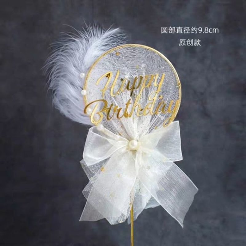 Dream Catcher Phối Ren Lông Vũ Dùng Trang Trí Bánh Kem Chất Lượng Cao