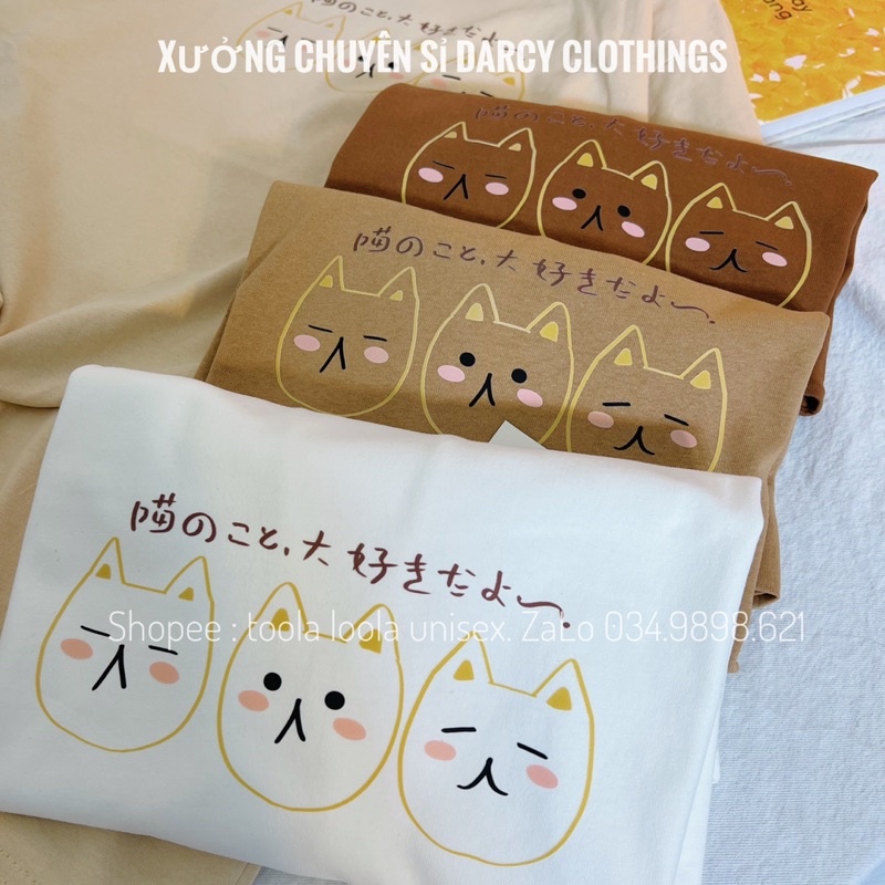 áo thun 3158 ✨ FREESHIP ✨ 3 con mèo hàn quốc áo thun cotton unisex