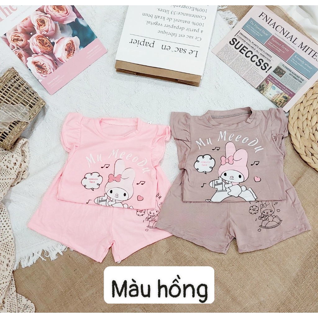 (8-18kg) Bộ Quần Áo Cộc Tay bé gái hình mèo dễ thương QATE929 TB268