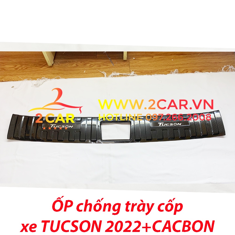 Ốp chống trầy cốp trong, ngoài CACBON xe Hyundai Tucson 2022 – 2023 - MẪU CARBON ( hàng cao cấp)