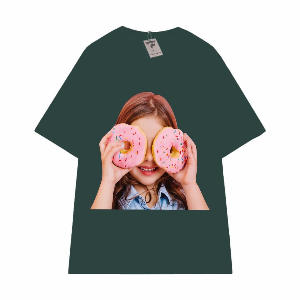Áo thun nữ unisex form rộng in bánh donut hình in sắc nét vải mát FPLUS FP140