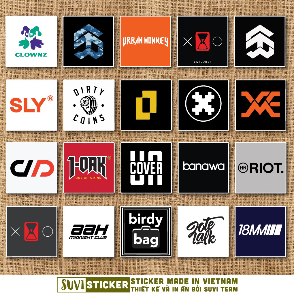 50 Sticker Local Brand chống nước sticker dán laptop, điện thoại, đàn guitar, mũ bảo hiểm. MSP: M04