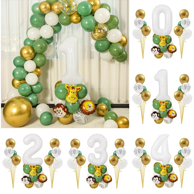 Bộ bong bóng lá nhôm hình động vật trang trí tiệc sinh nhật cho bé DIY