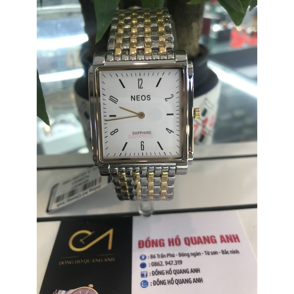 Đồng hồ nam nữ Neos dây kim loại mặt vuông mã 30905