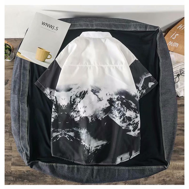 Short-sleeve shirt printed with street fashion personality