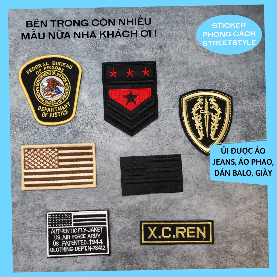 Mua Phụ kiện trang trí áo thun: Logo Sticker ủi áo, Patch Ủi Quần Áo ...