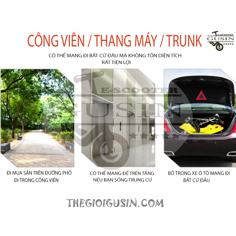 Xe Điện E-scooter mini Màu Hồng / GuSin Phân Phối Chính Hãng / Sỉ lẽ Toàn Quốc