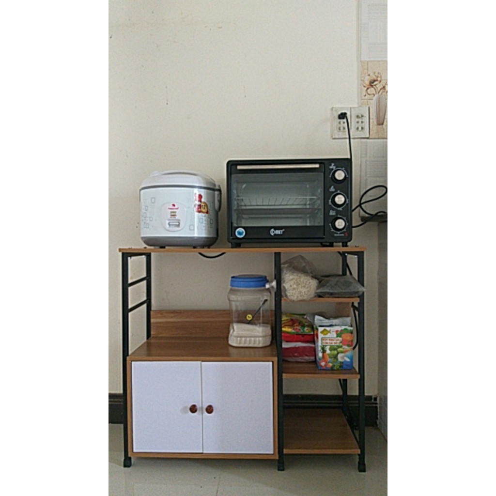 Kệ Lò Vi Sóng 4 Tầng Gỗ MDF Chất Lượng Cao Khung Sắt Sơn Tĩnh Điện | BigBuy360 - bigbuy360.vn