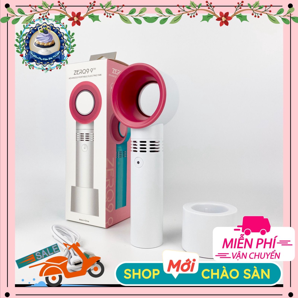 Quạt mini tích điện cầm tay có đế để bàn 3 tốc độ gió - Quạt thế hệ mới không cánh