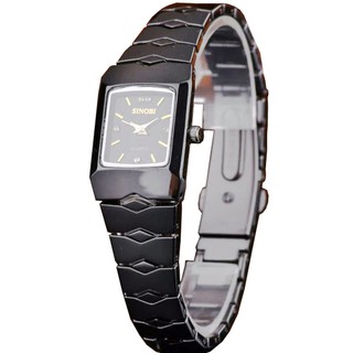 Đồng Hồ Nữ Sinobi 9148 Dây Thép (Có 2 Màu: Đen Vạch Trắng, Đen Vạch Vàng)