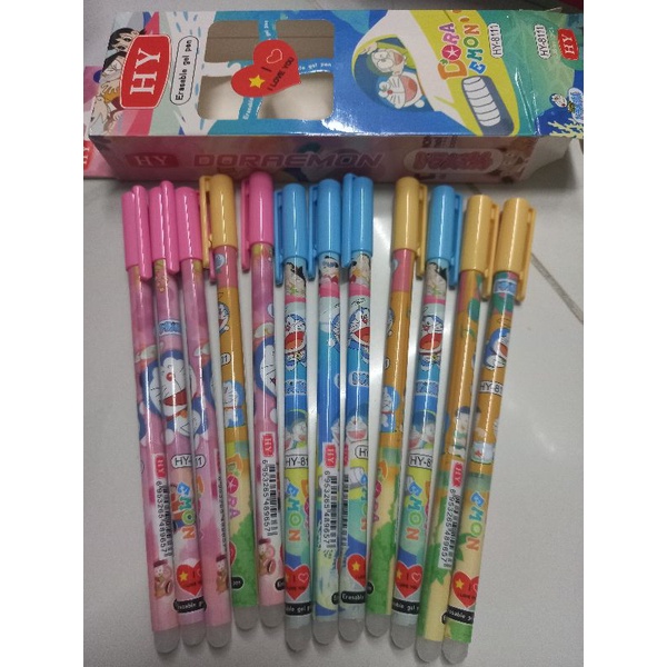 Hộp 12 cây bút gel thần kì viết xóa được DORAEMON