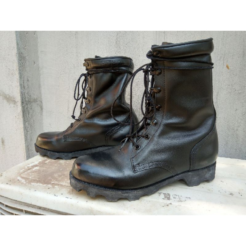 Giày usmc black leather combat boots 10 inch