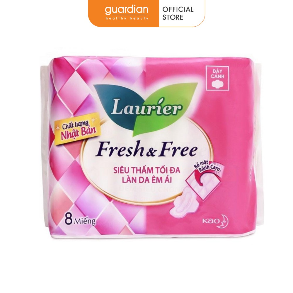 Băng vệ sinh Laurier Fresh&amp;Free Dày Cánh 08 miếng 22cm