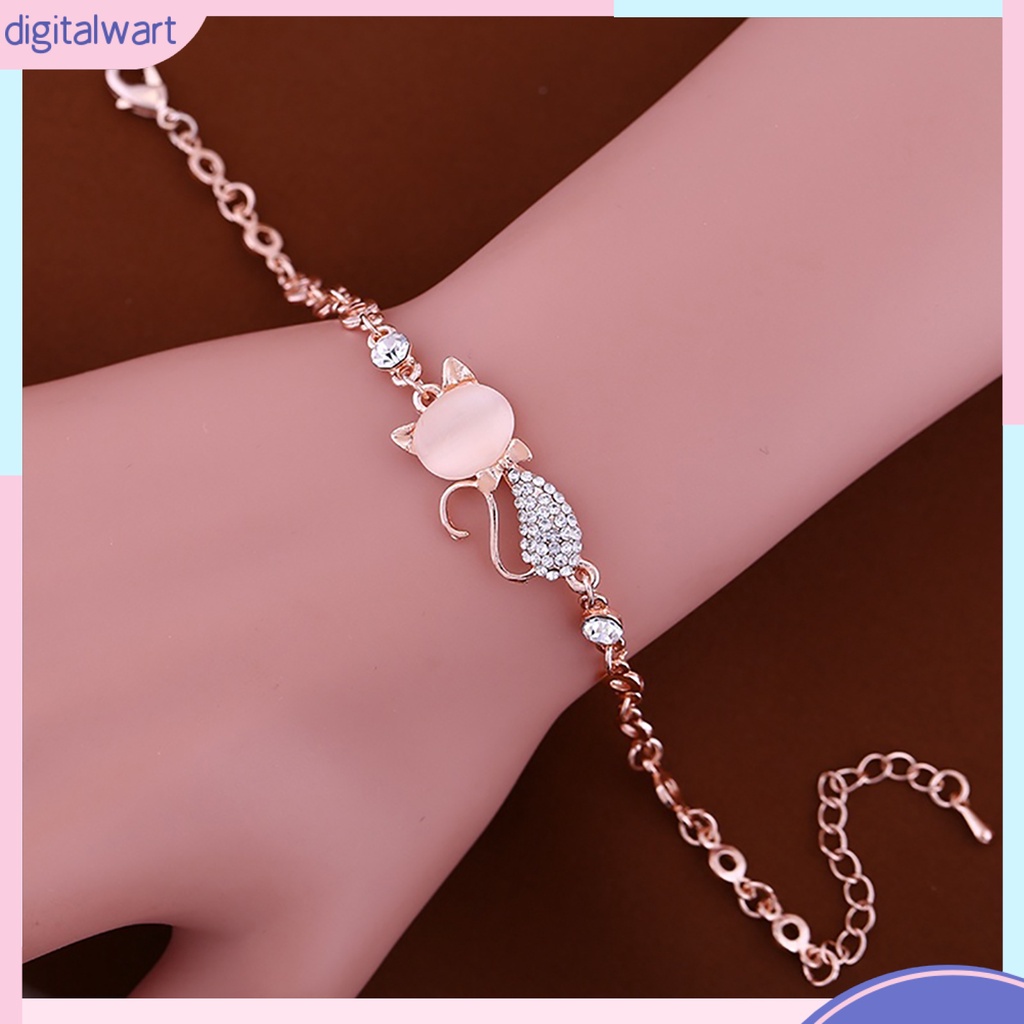 Vòng Tay Mặt Mèo Đính Đá Thời Trang