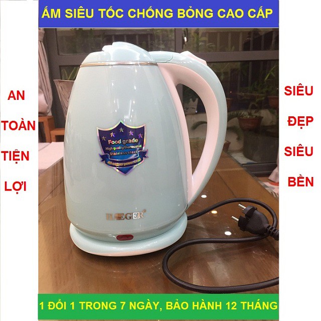 Ấm siêu tốc cao cấp 2 lớp chống bỏng HAEGER-7838