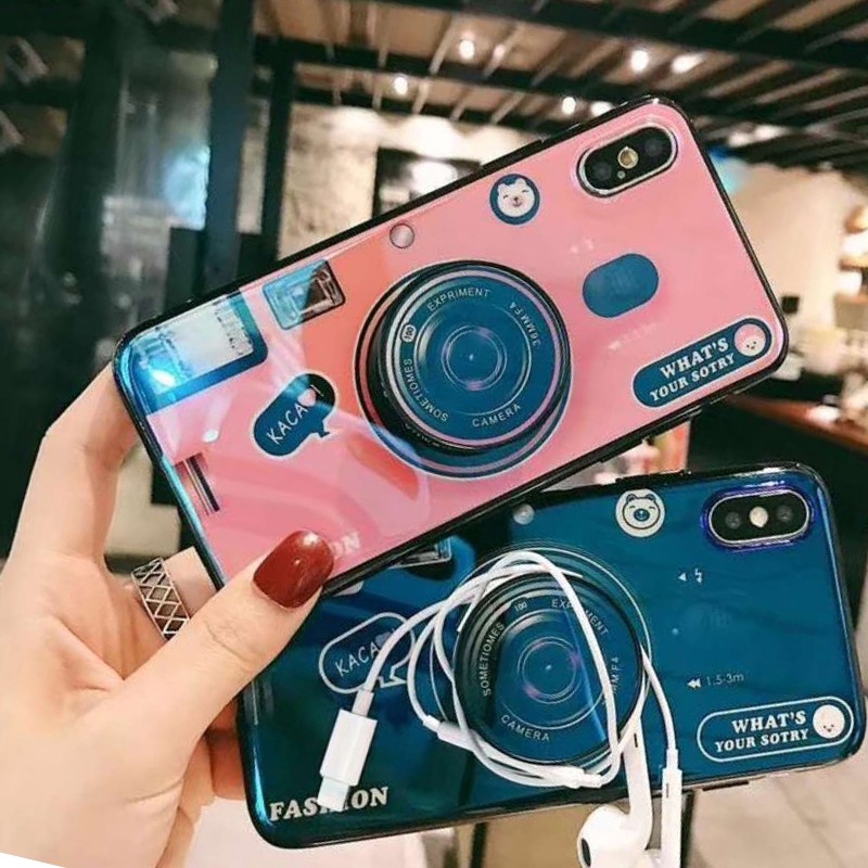 Ốp lưng họa tiết máy ảnh có dây móc tay cho OPPO A57 A39 F1S A37 A3 A3S A5 Neo 9 A59 A7 A5S F11 A9 F11 Pro | BigBuy360 - bigbuy360.vn