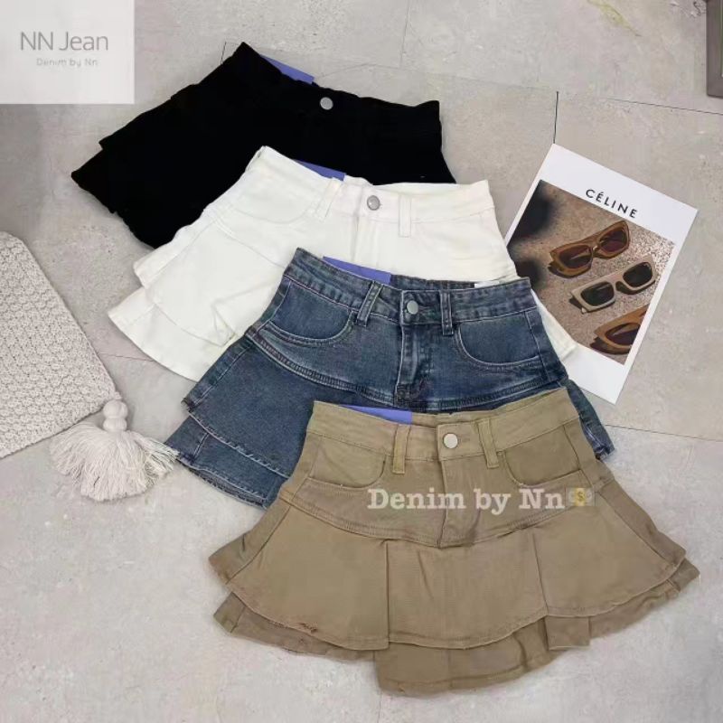 Chân váy jean tầng hàng QCL1