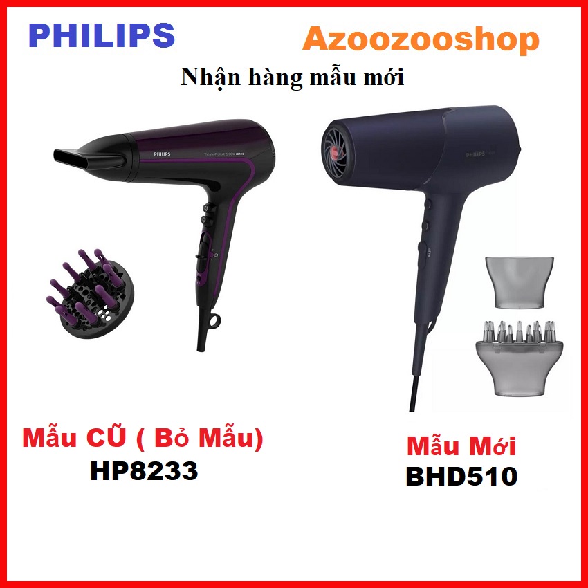 Máy sấy tóc Philips HP8233, Mẫu Mới BHD510 Thay Thế - Bảo Hành Chính Hãng 2 Năm