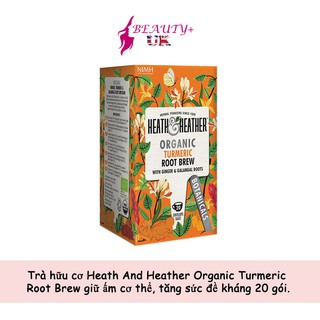 Trà hữu cơ Heath&Heather Organic Turmeric Root Brew giữ ấm cơ thể, tăng sức đề kháng 20 gói