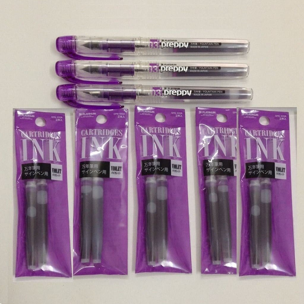 [ Hàng Nhật ] Combo 3 cái Bút máy học sinh Platinum Preppy PPQ-200 tiêu chuẩn Nhật bản cỡ 0.3 Cao Cấp Nhật Bản