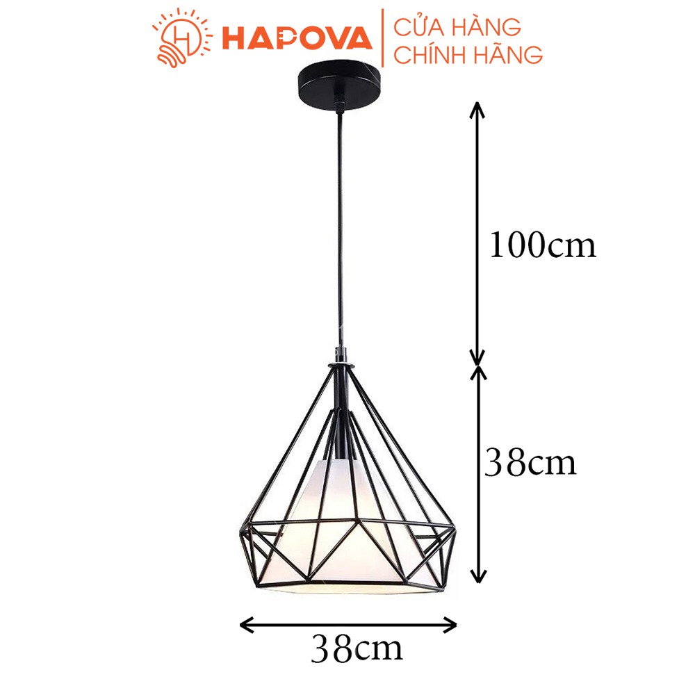 Bộ 3 Đen thả, đèn trang trí kim cương HAPOVA YOSINO 6527/380/3