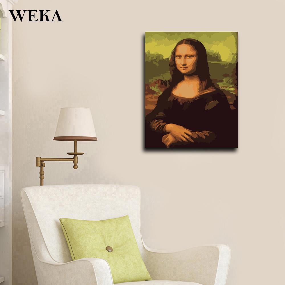 Tranh Sơn Dầu 40x50cm Tự Làm Hình Mona Lisa Trang Trí Nhà Cửa