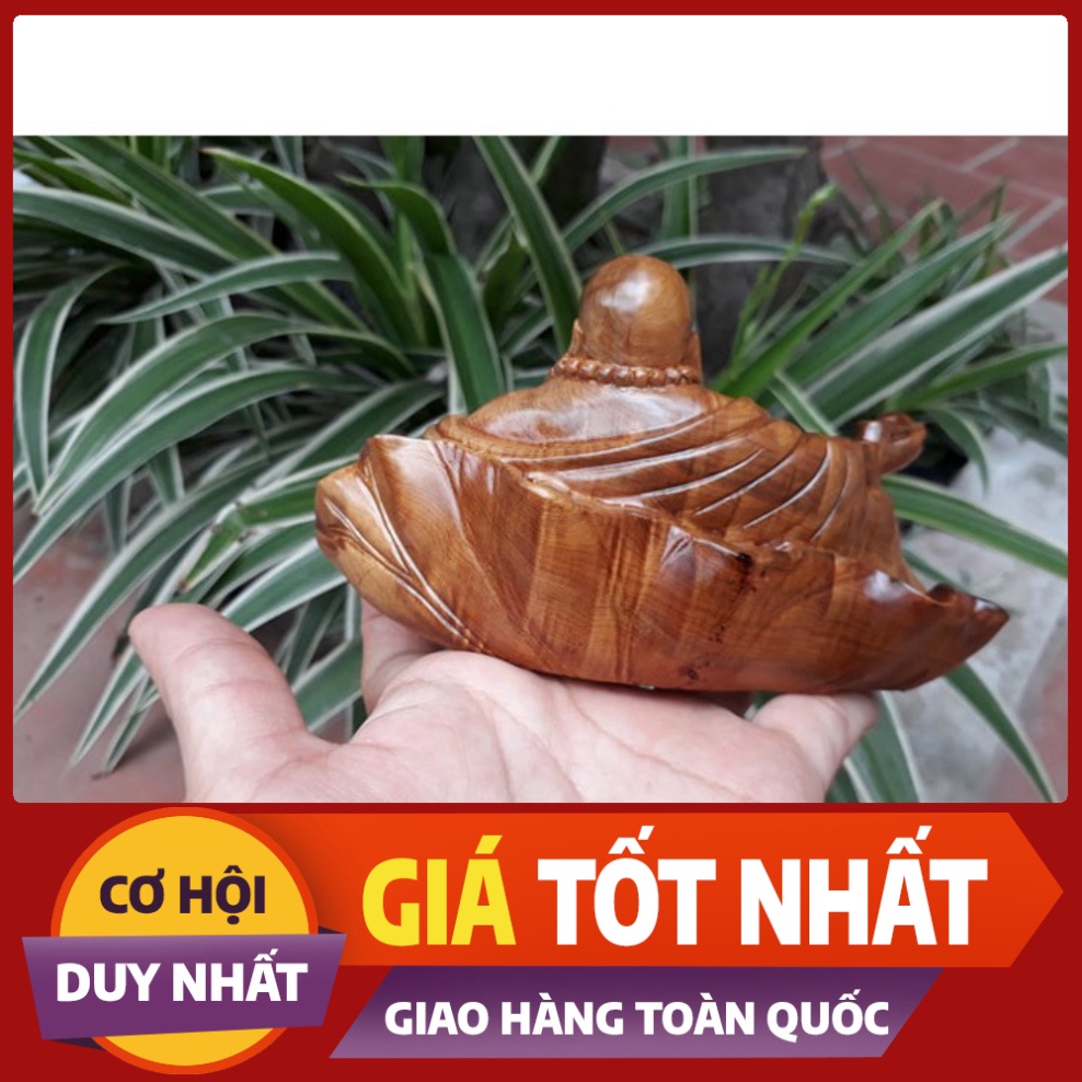 ((GIÁ GỐC )) Tượng Phật Di Lặc để xe ô tô ngồi lá sen gỗ bách xanh