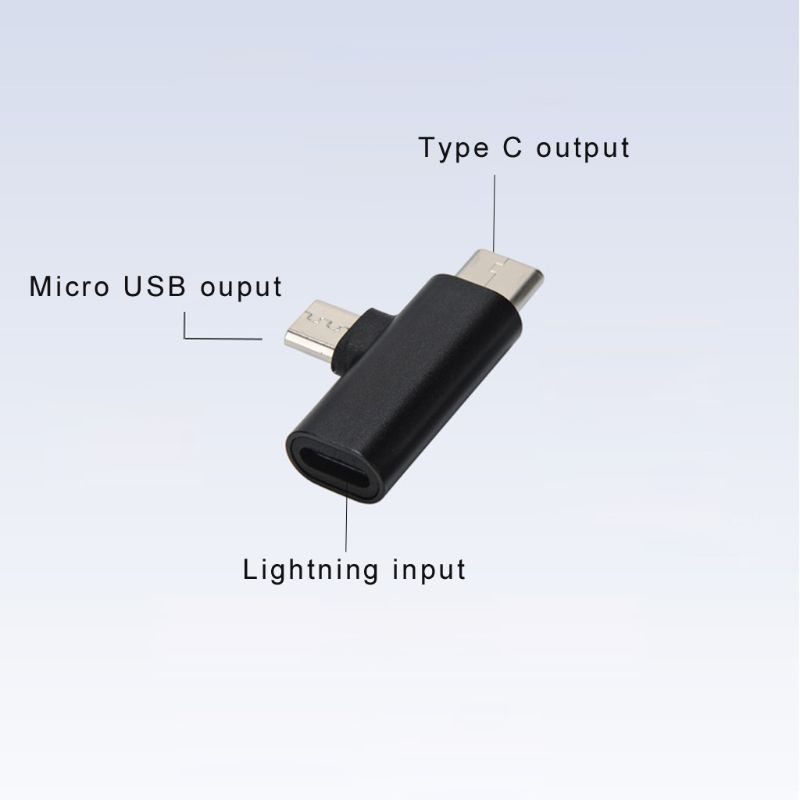 Đầu chuyển đổi từ cổng Lightning sang jack cắm Type C + Micro USB