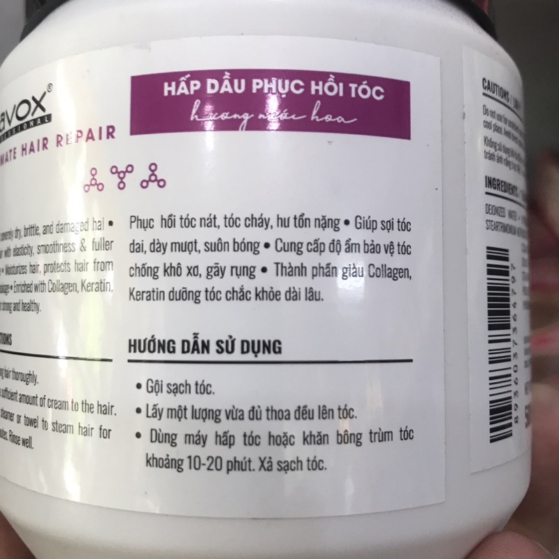 Hấp dầu LAVOX COLLAGEN KERATIN 500ml