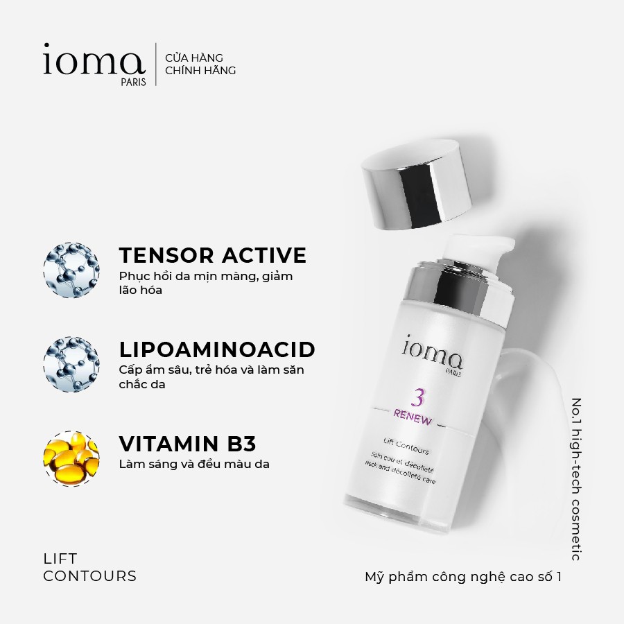 Kem chăm sóc vùng cổ &amp; rãnh ngực Ioma Paris Lift Contours - 50ml