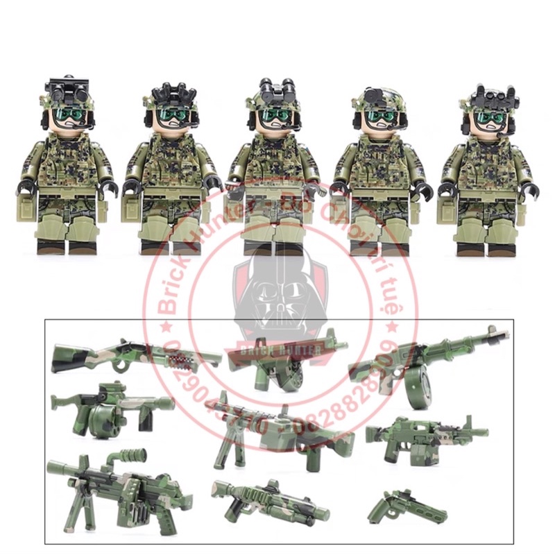 Đồ chơi xếp hình Army minifigures Đội 5 Lính đặc nhiệm Spetsnaz của Nga